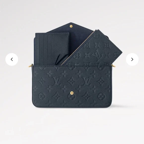 Louis Vuitton Navy and Gold Clutch with Chain Strap - Picture 2 of 4
